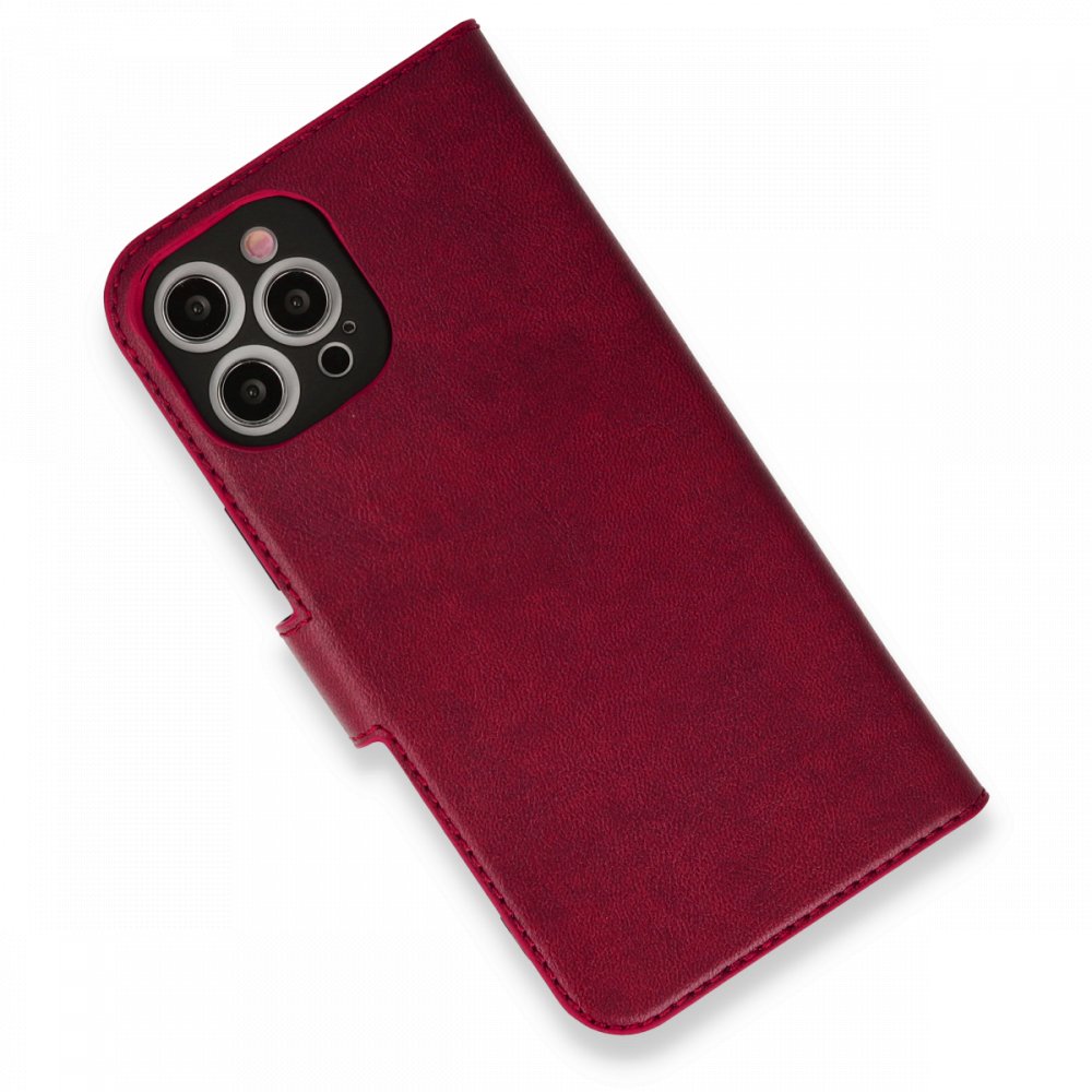  iPhone 12 Pro Max Kılıf Trend S Plus Kapaklı Kılıf - Kırmızı