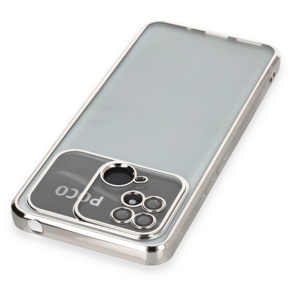 Redmi 10C Kılıf Razer Lensli Silikon - Gümüş