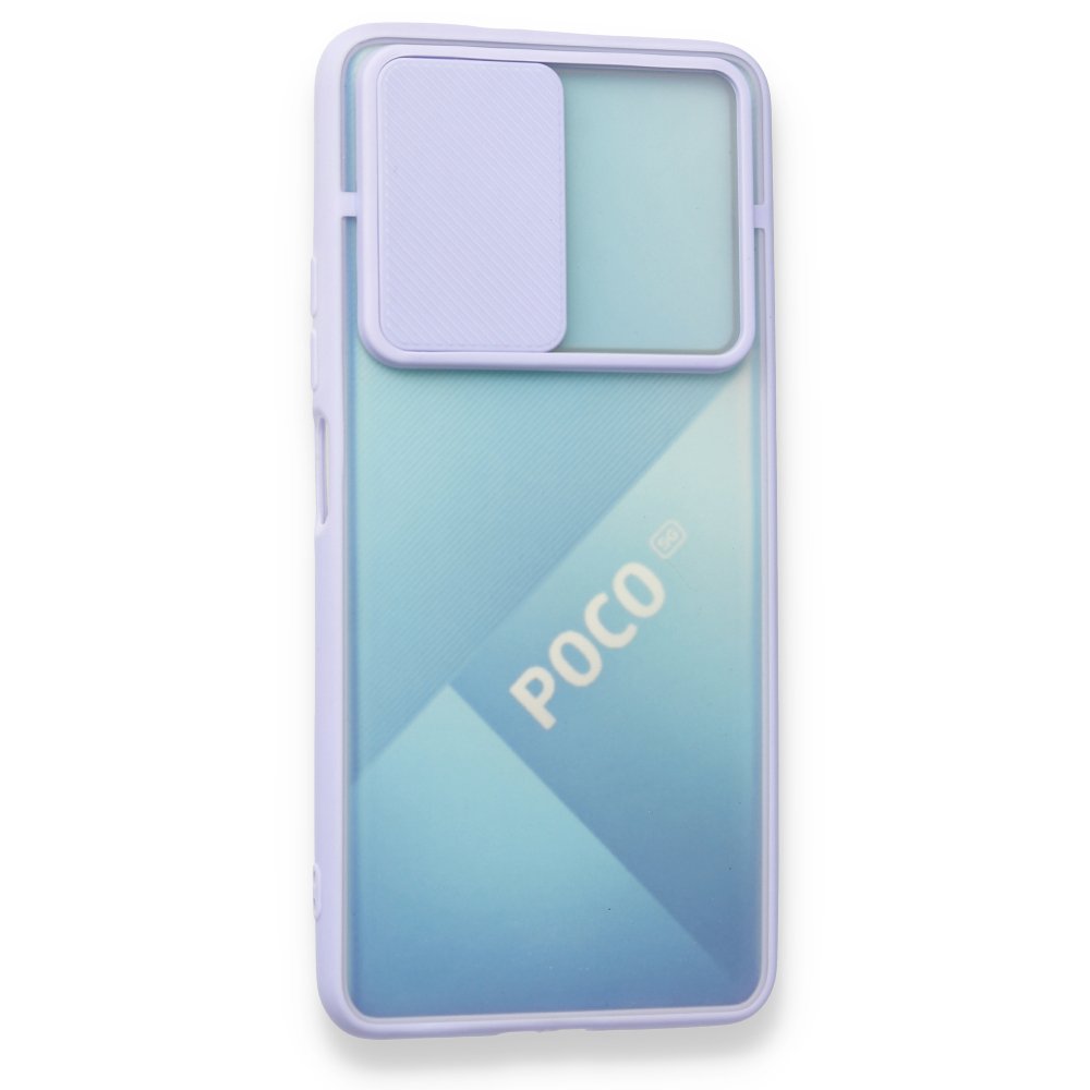 Redmi K40 Kılıf Palm Buzlu Kamera Sürgülü Silikon - Lila Redmi K40 Kılıf Palm Buzlu Kamera Sürgülü Silikon - Lila