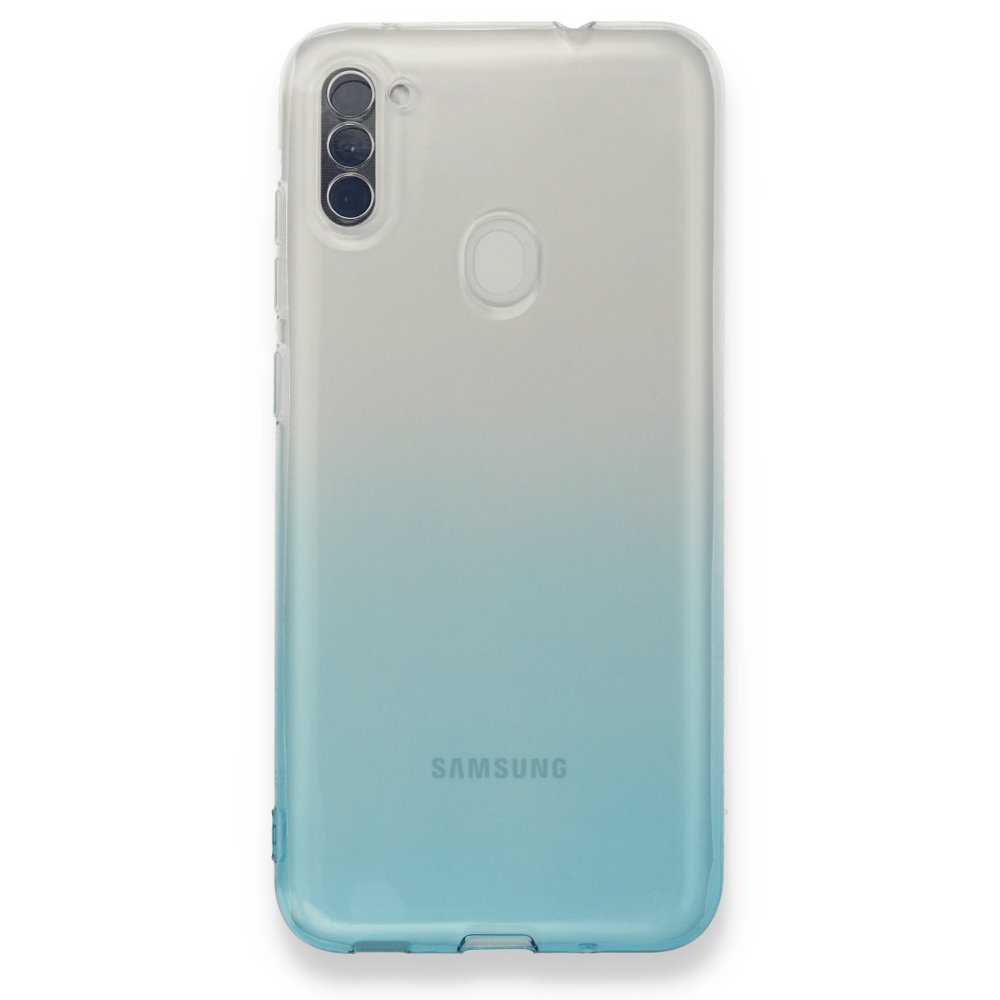  Samsung Galaxy A11 Kılıf Lüx Çift Renkli Silikon - Turkuaz