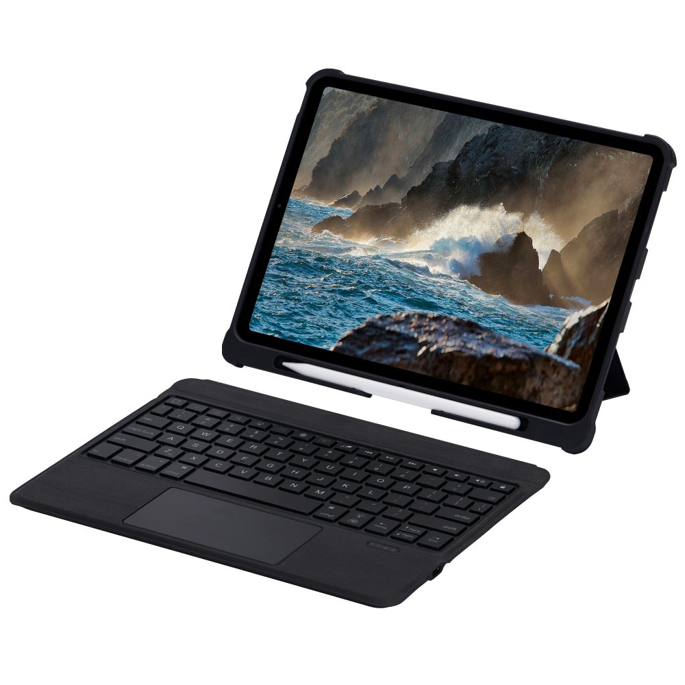  iPad Pro 12.9 (2018) Kılıf İnter Ledli Klavyeli Tablet Kılıfı - Siyah