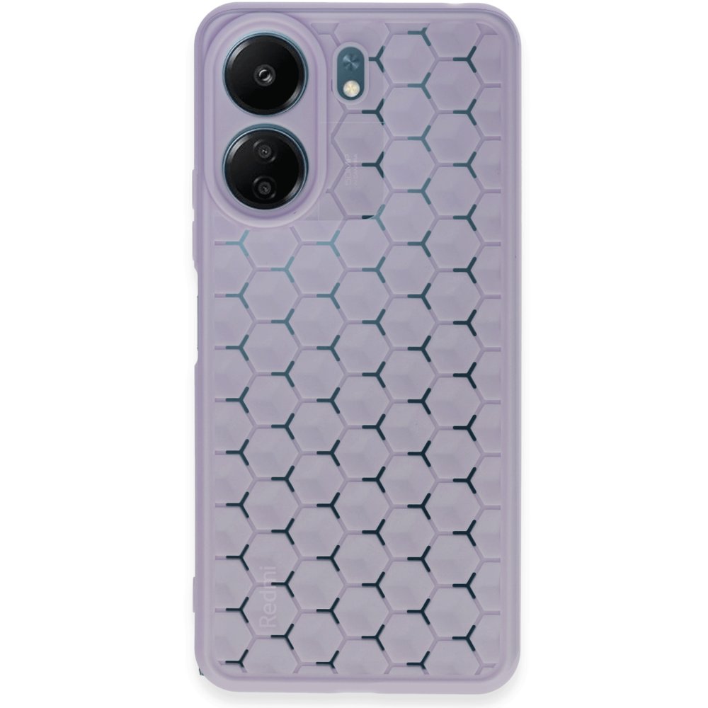  Xiaomi Poco C65 Kılıf Petek Silikon Kapak - Lila