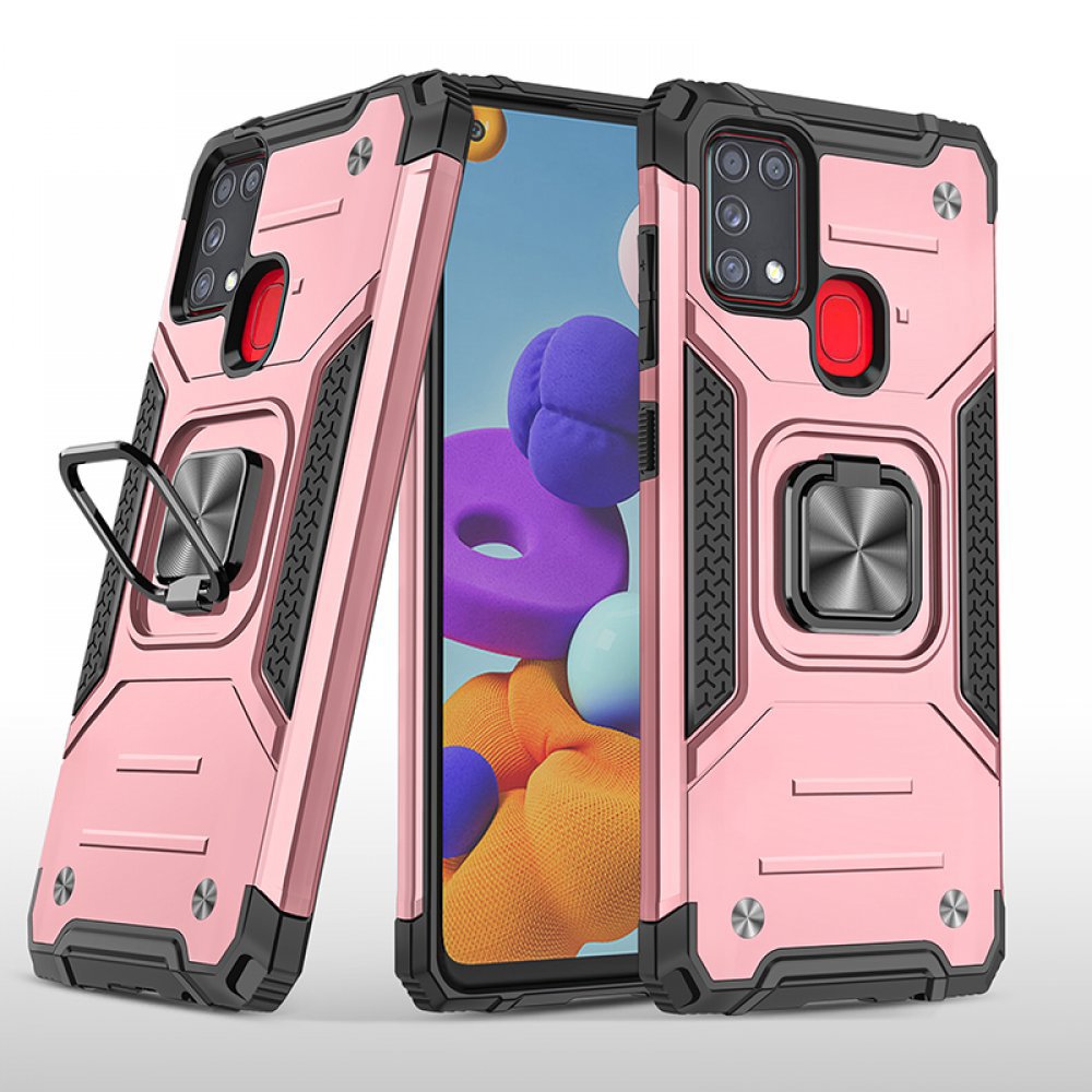 Samsung Galaxy M31 Kılıf Zegna Yüzüklü Silikon Kapak - Rose