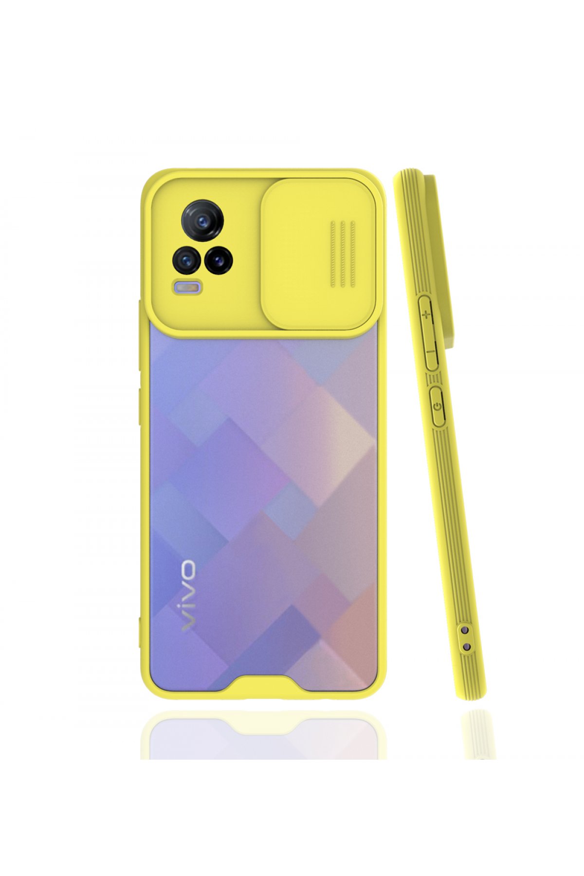 Vivo V21e Kılıf Platin Kamera Koruma Silikon - Sarı