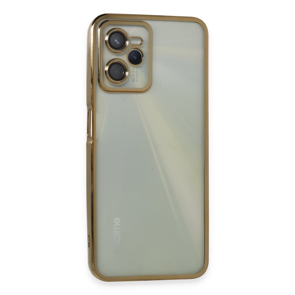 Realme C35 Kılıf Razer Lensli Silikon - Gold  Realme C35 Kılıf Razer Lensli Silikon - Gold