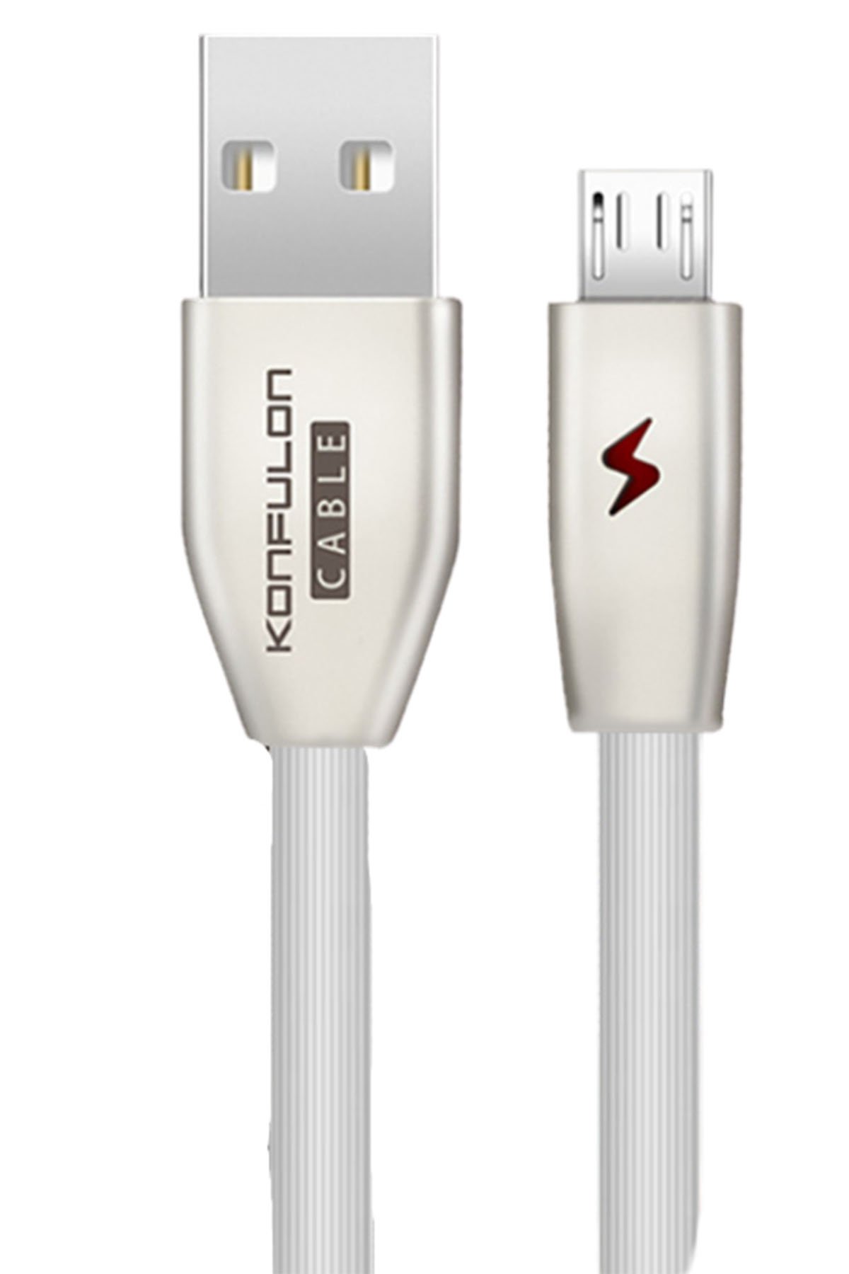 Konfulon S53 Led Işıklı Micro USB Kablo 1M 3A - Beyaz