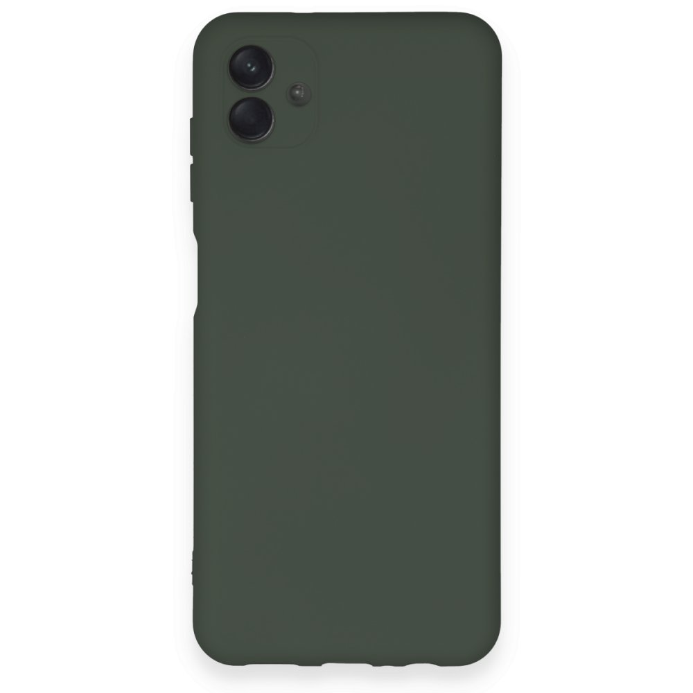  Samsung Galaxy A04 Kılıf Nano içi Kadife Silikon - Koyu Yeşil