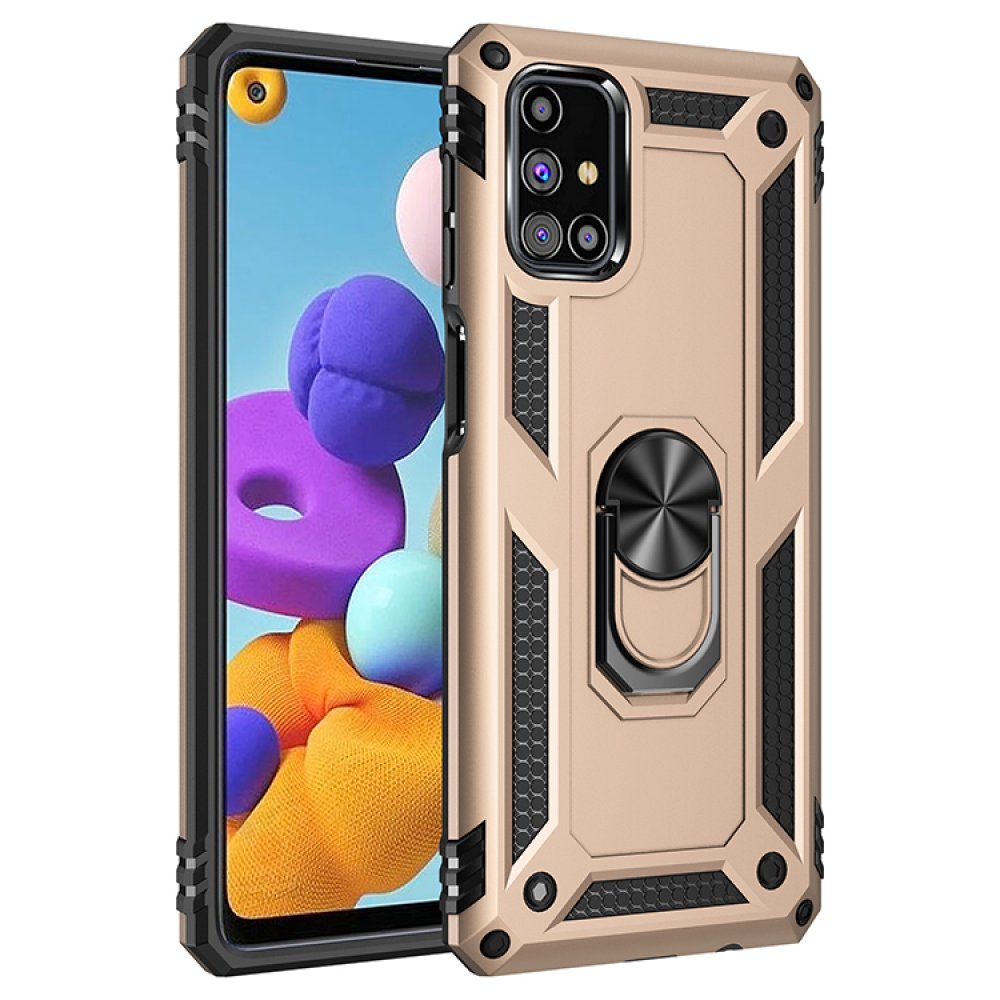 Samsung Galaxy M31S Kılıf Sofya Yüzüklü Silikon Kapak - Gold Samsung Galaxy M31S Kılıf Sofya Yüzüklü Silikon Kapak - Gold