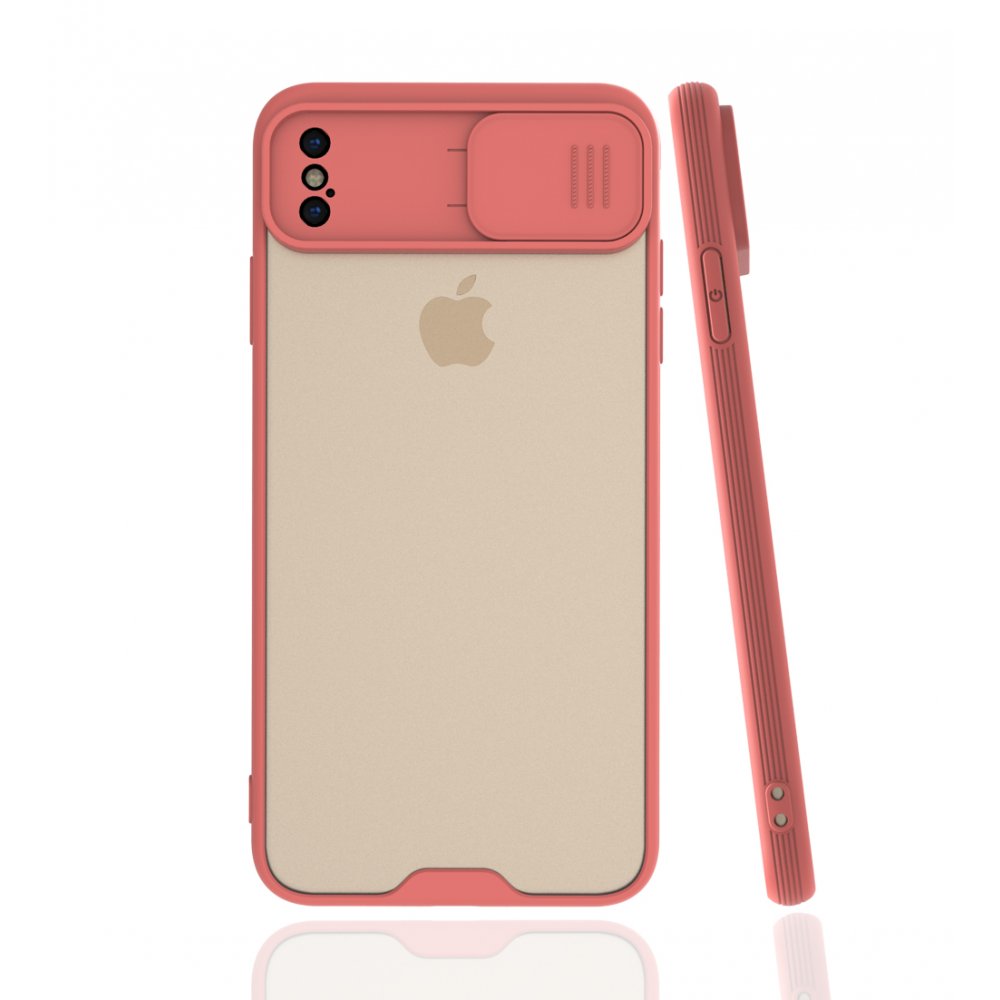  iPhone XS Max Kılıf Platin Kamera Koruma Silikon - Pembe