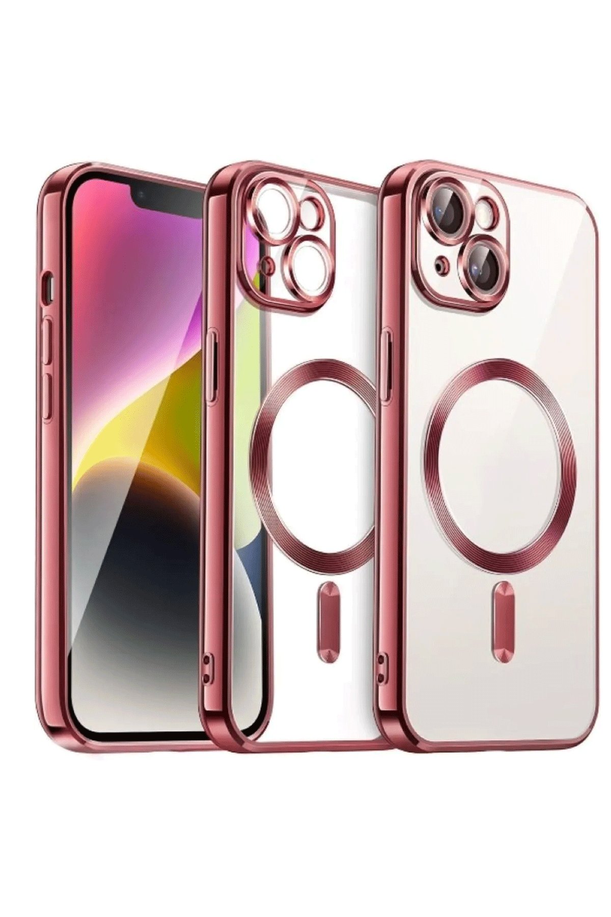 iPhone 15 Kılıf Kross Magneticsafe Kapak - Kırmızı  iPhone 15 Kılıf Kross Magneticsafe Kapak - Kırmızı