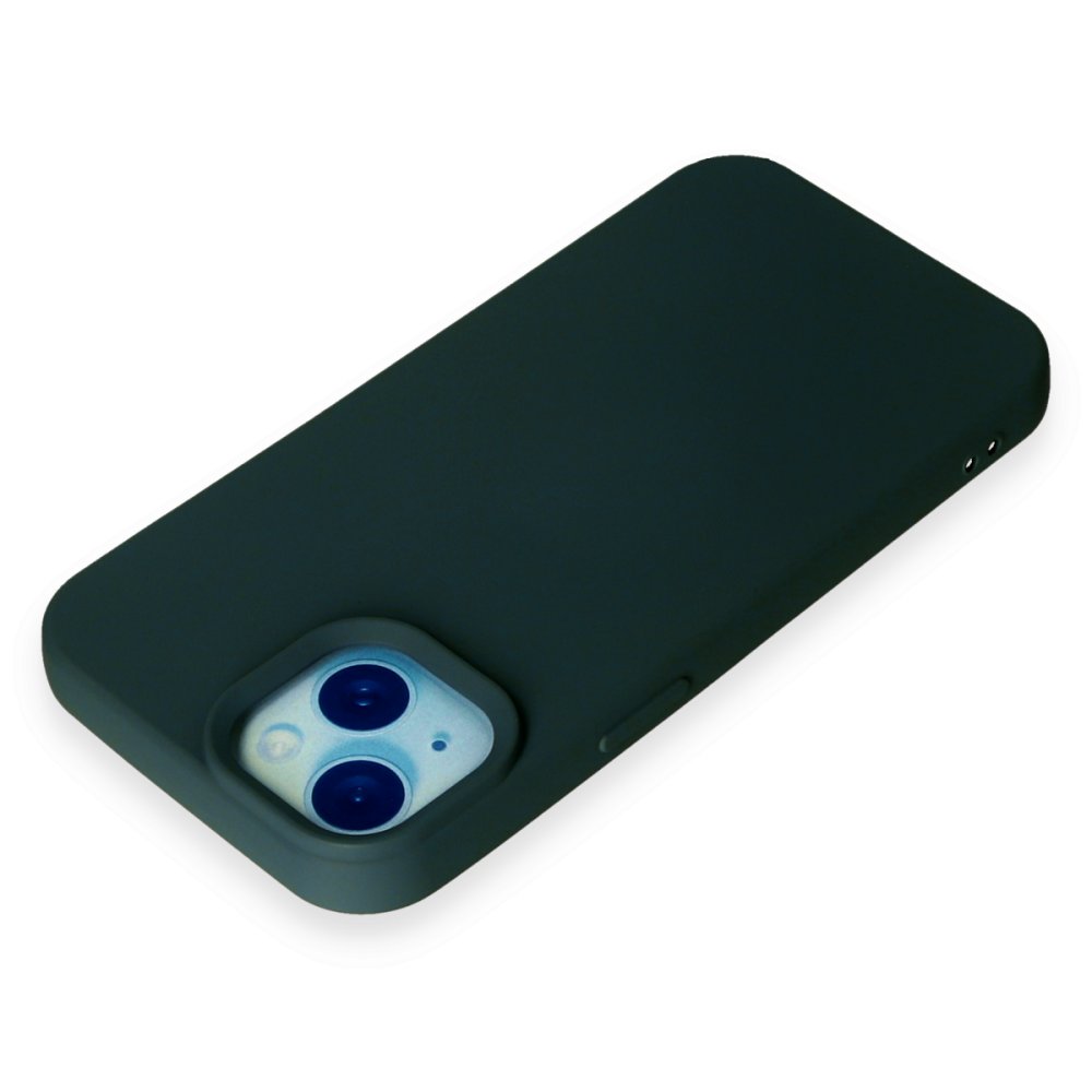iPhone 15 Kılıf Nano içi Kadife Silikon - Koyu Yeşil  iPhone 15 Kılıf Nano içi Kadife Silikon - Koyu Yeşil
