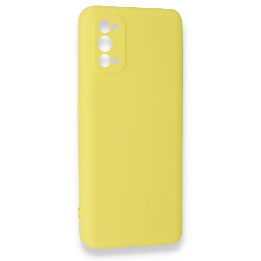 Realme 7 Pro Kılıf Nano içi Kadife Silikon - Sarı  Realme 7 Pro Kılıf Nano içi Kadife Silikon - Sarı