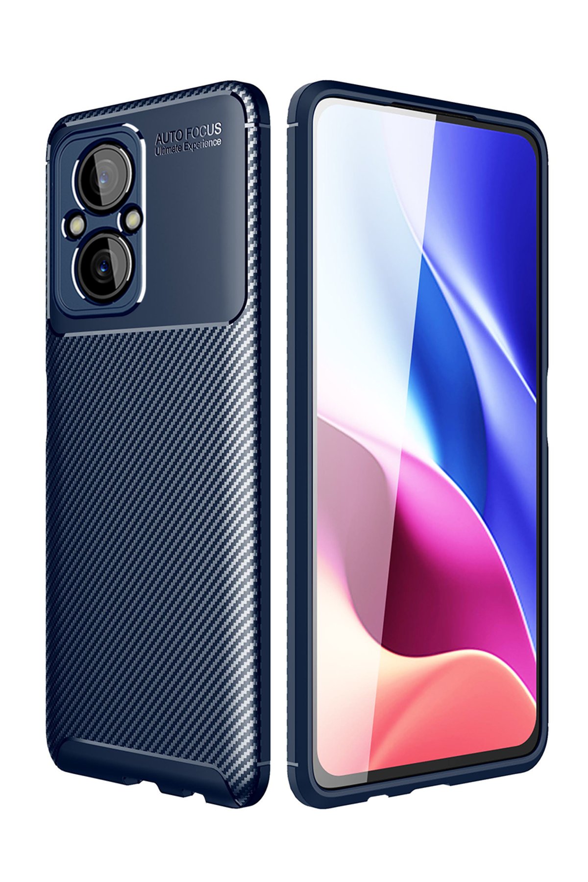 Xiaomi Poco M5 Kılıf Auto Focus Karbon Kapak - Lacivert Xiaomi Poco M5 Kılıf Auto Focus Karbon Kapak - Lacivert
