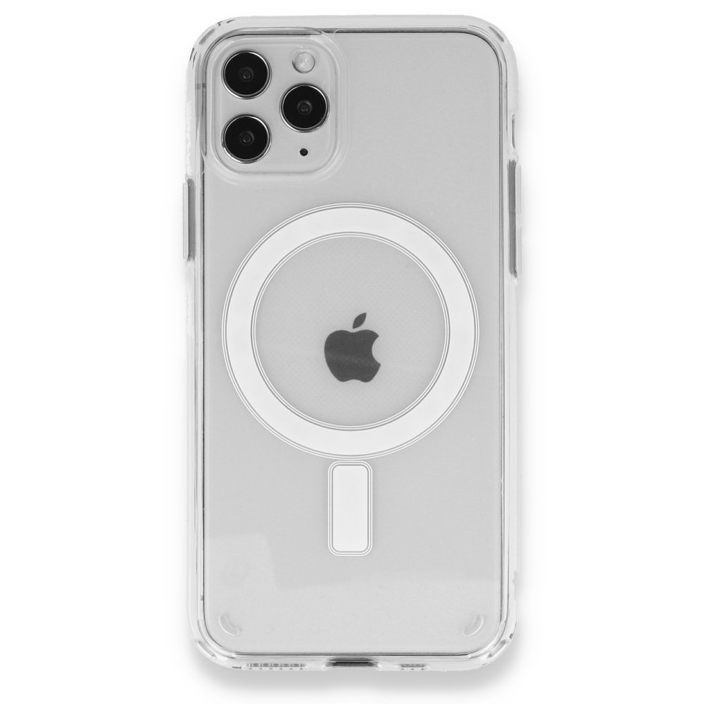  iPhone 11 Pro Max Kılıf Magneticsafe Şeffaf Silikon - Şeffaf