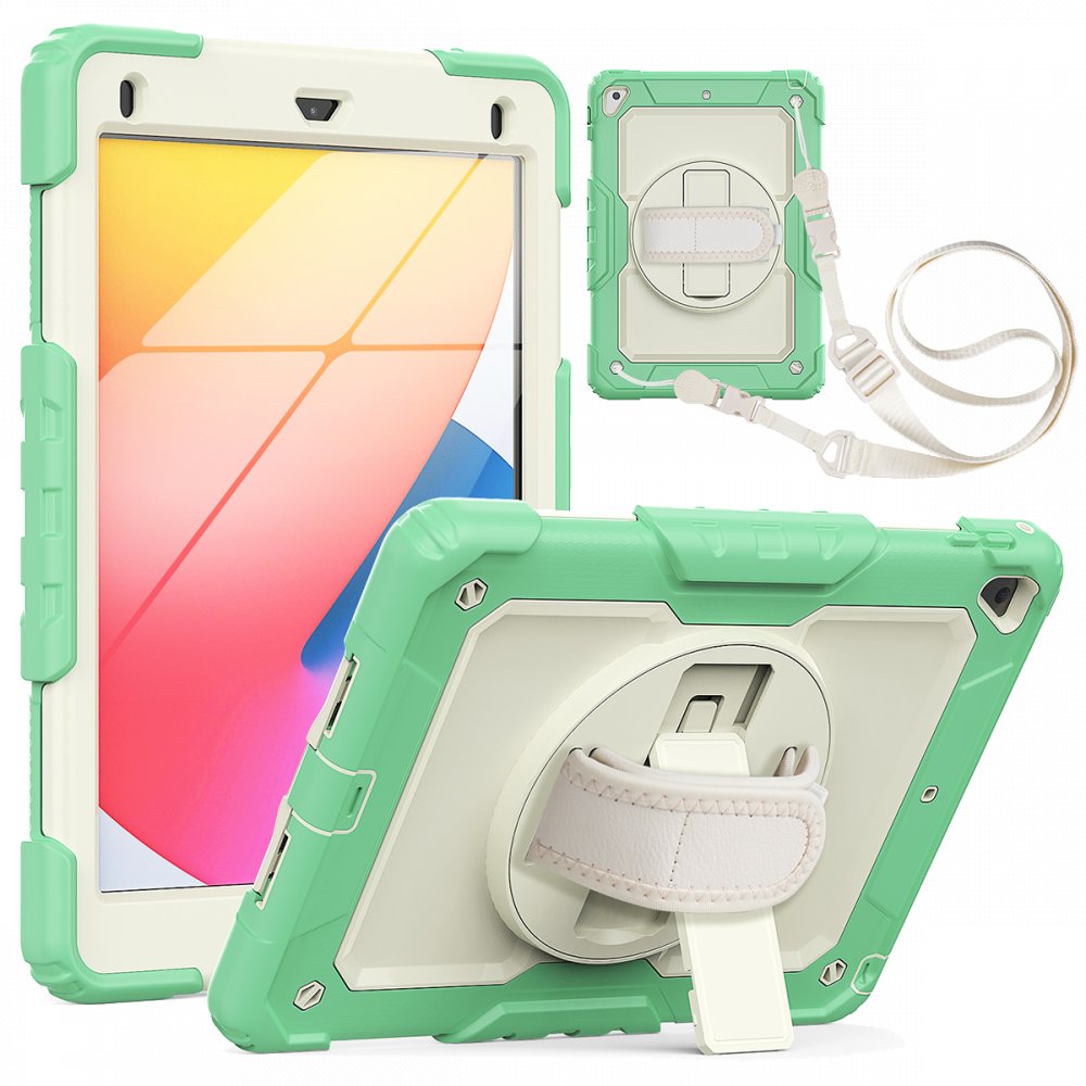  iPad 9.7 (2018) Kılıf Strap New Tablet Kapak - Yeşil
