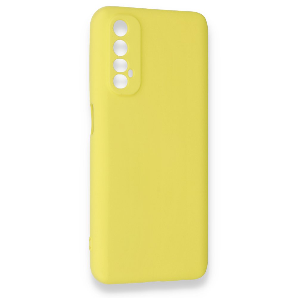 Realme 7 Kılıf Nano içi Kadife Silikon - Sarı Realme 7 Kılıf Nano içi Kadife Silikon - Sarı