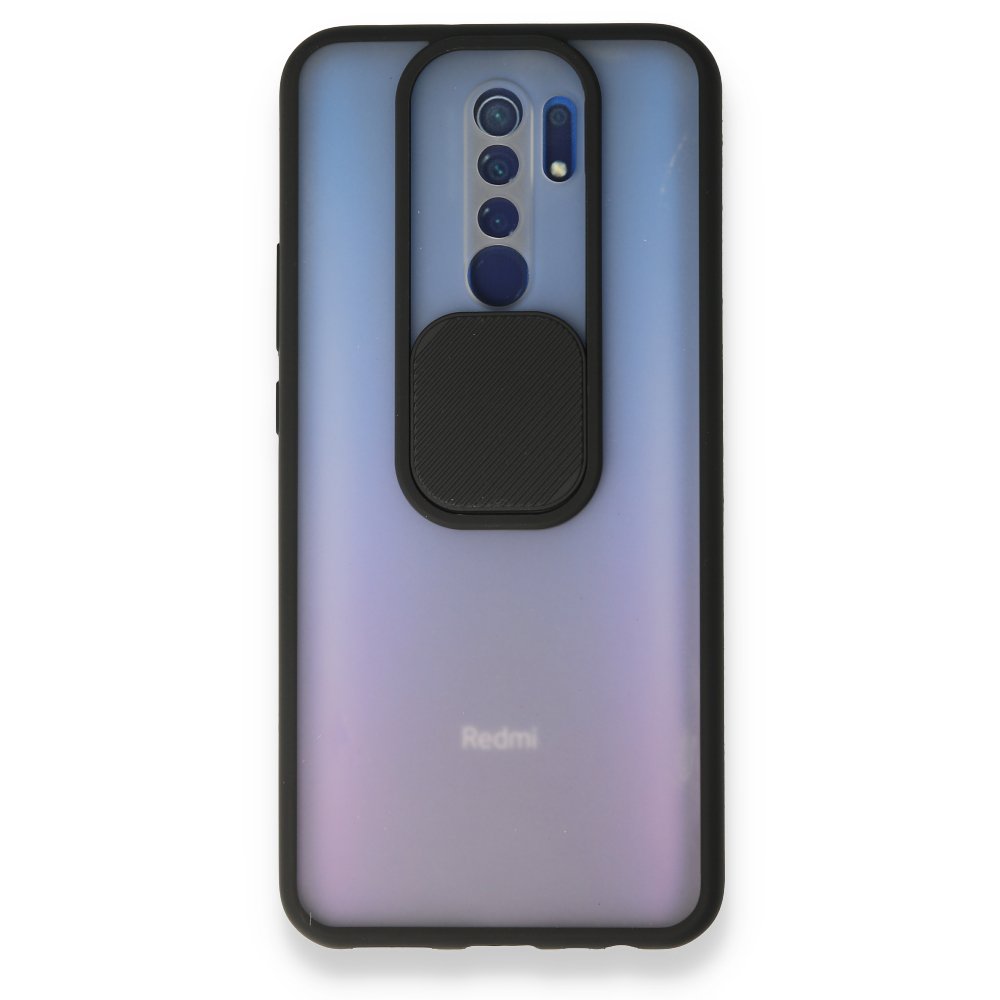 Redmi 9 Kılıf Palm Buzlu Kamera Sürgülü Silikon - Siyah Redmi 9 Kılıf Palm Buzlu Kamera Sürgülü Silikon - Siyah