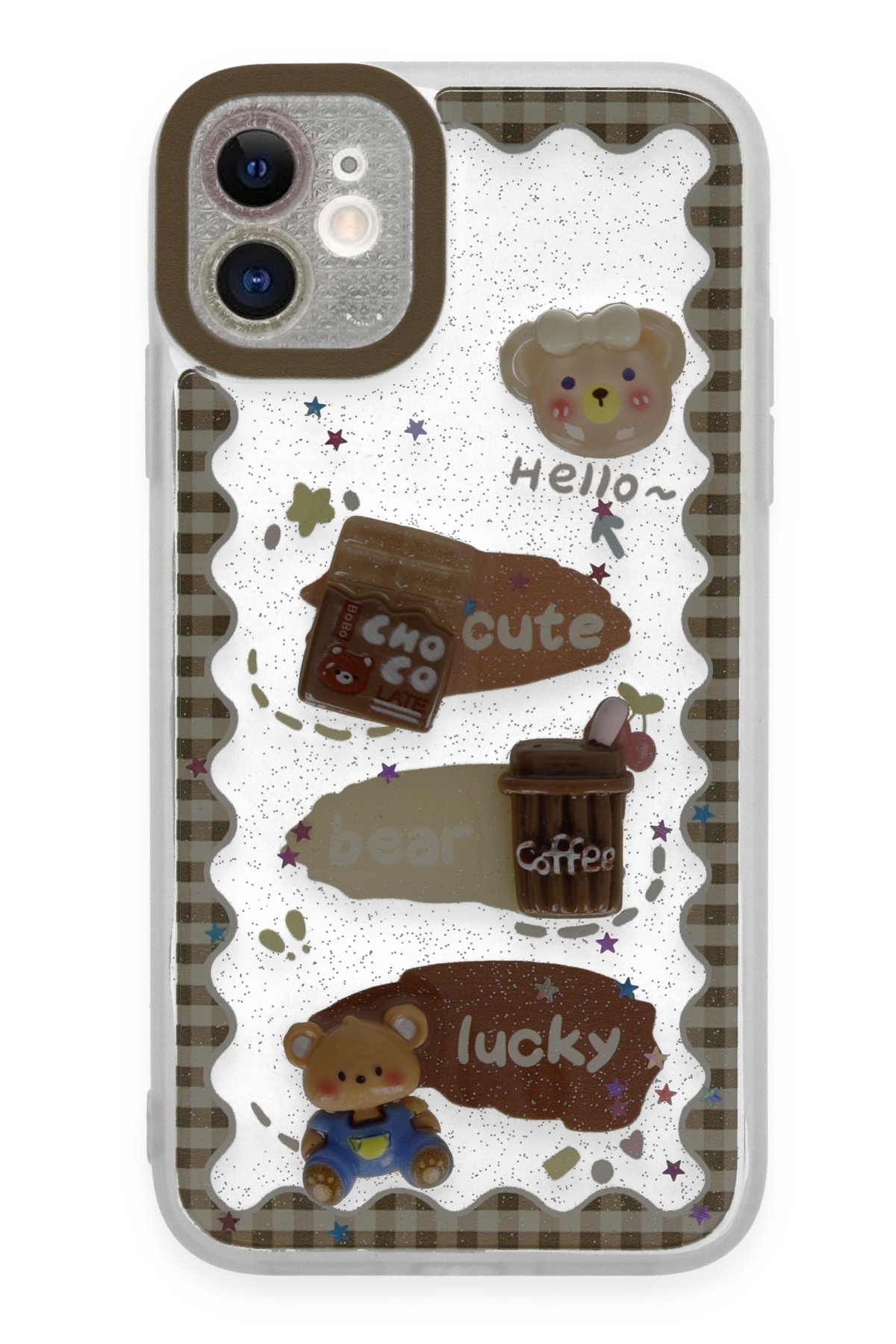  iPhone 11 Kılıf Sweet Desenli Silikon Kapak - Şeffaf