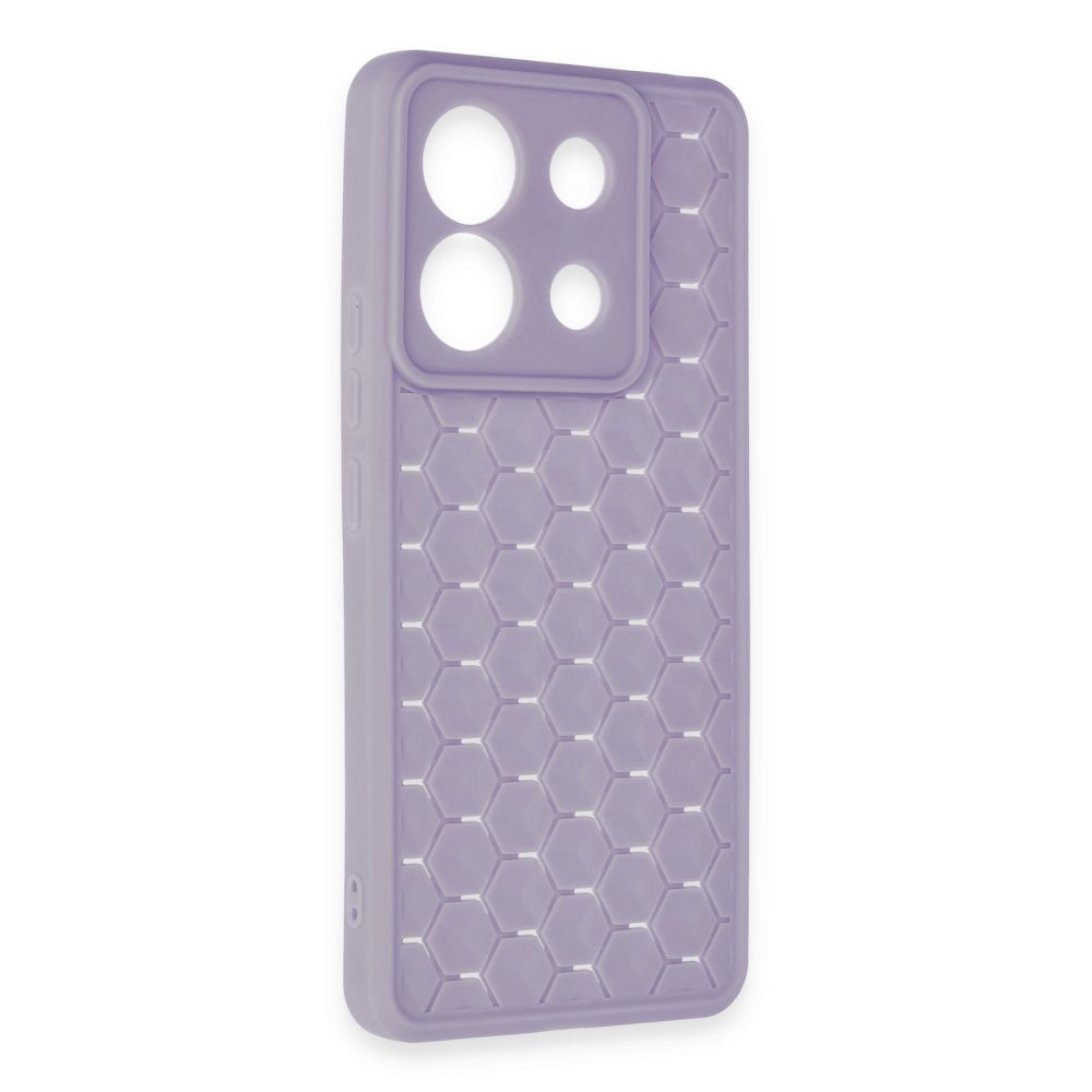 Xiaomi Poco X6 Kılıf Petek Silikon Kapak - Lila  Xiaomi Poco X6 Kılıf Petek Silikon Kapak - Lila