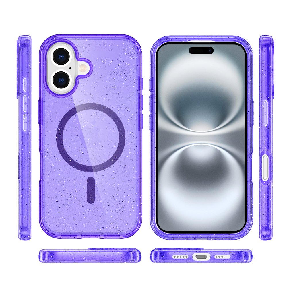 iPhone 16 Plus Kılıf Glow Magsafe Kapak - Mor  iPhone 16 Plus Kılıf Glow Magsafe Kapak - Mor