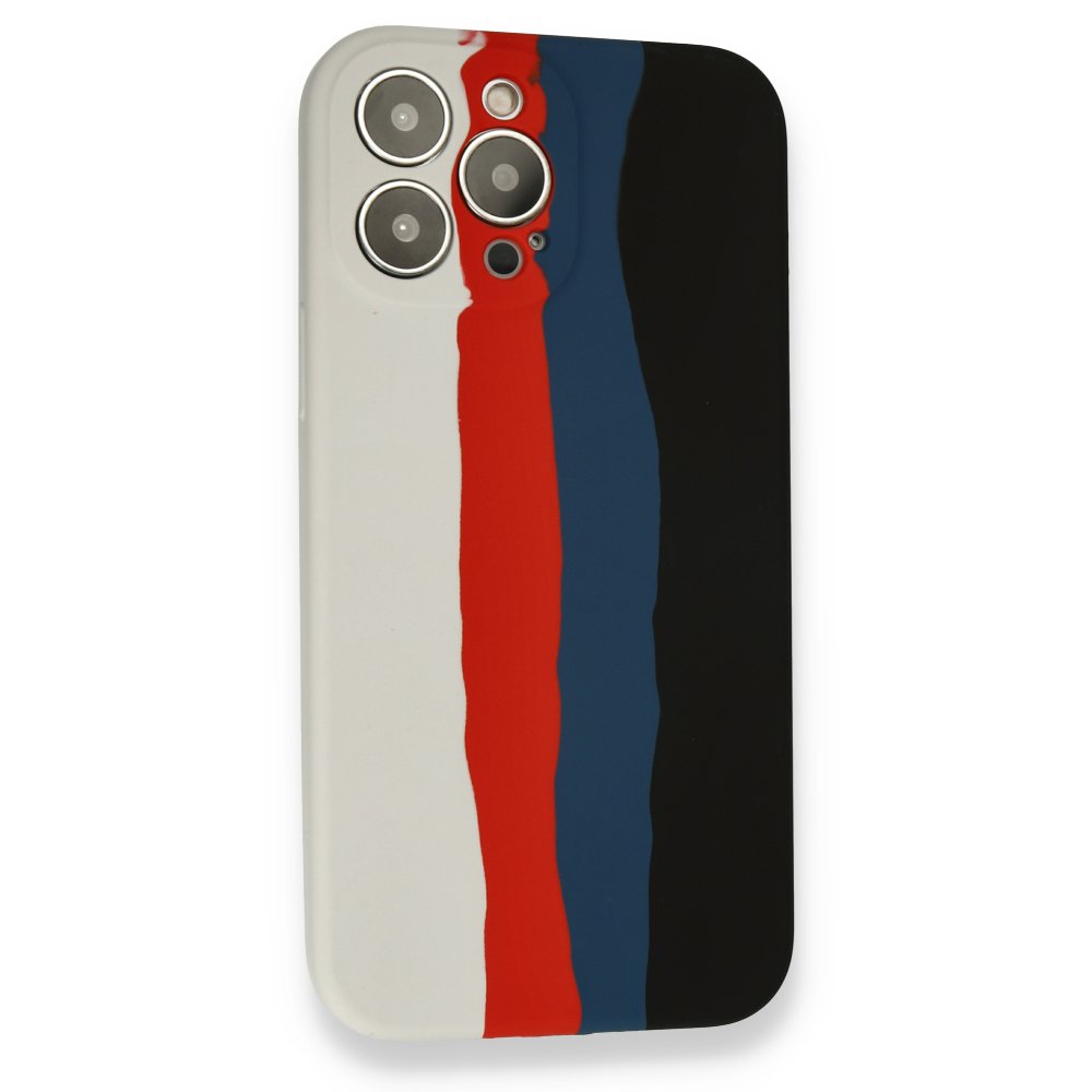 iPhone 13 Pro Kılıf Ebruli Lansman Silikon - Beyaz-Siyah iPhone 13 Pro Kılıf Ebruli Lansman Silikon - Beyaz-Siyah