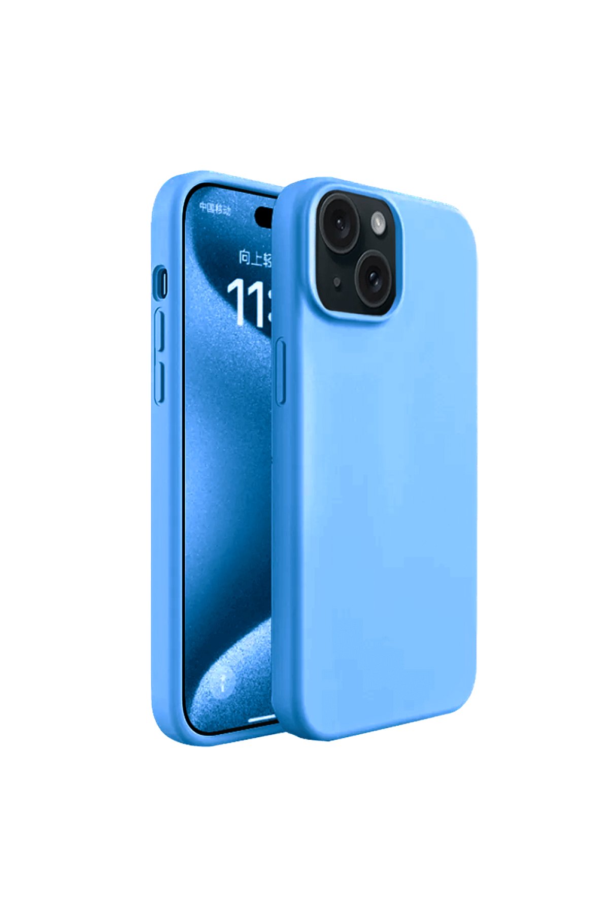 iPhone 15 Plus Kılıf First Silikon - Mavi  iPhone 15 Plus Kılıf First Silikon - Mavi