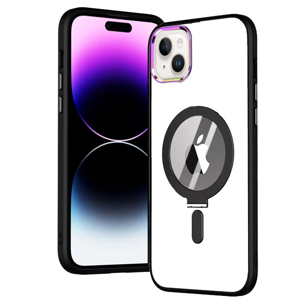  iPhone 15 Kılıf Mudo Magneticsafe Standlı Kapak - Siyah