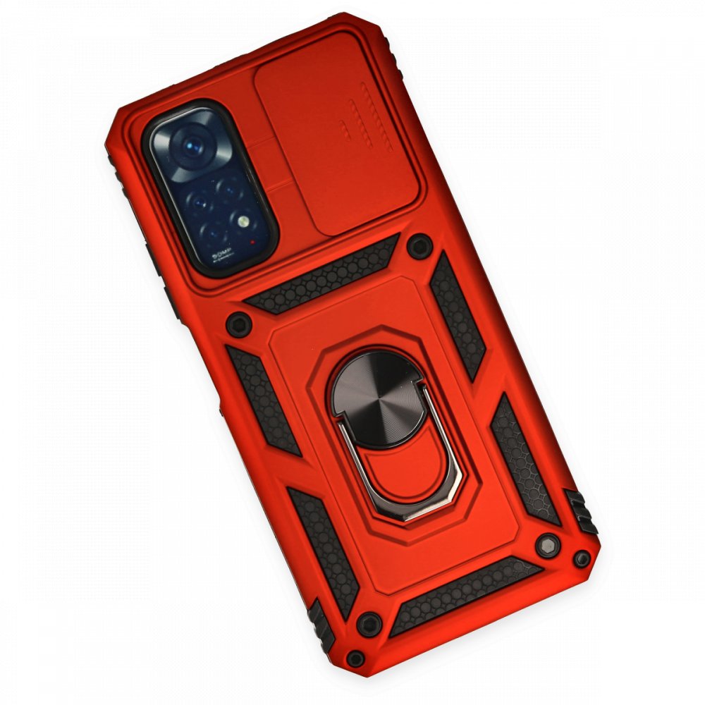 Redmi Note 11 Kılıf Pars Lens Yüzüklü Silikon - Kırmızı Redmi Note 11 Kılıf Pars Lens Yüzüklü Silikon - Kırmızı