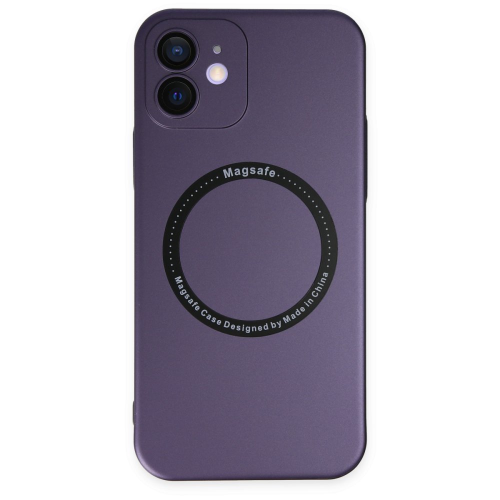  iPhone 12 Kılıf Jack Magneticsafe Lens Silikon - Mor