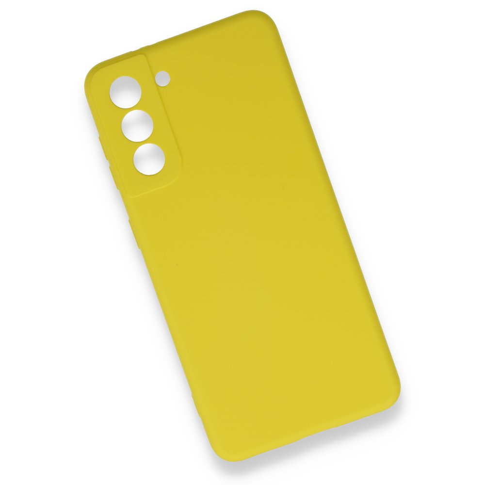  Samsung Galaxy S21 FE Kılıf Nano içi Kadife Silikon - Sarı