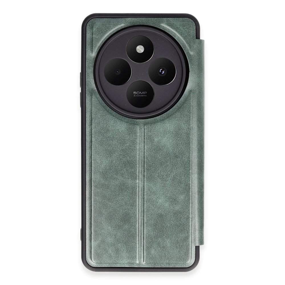 Redmi 14C Kılıf Flip Cover - Koyu Yeşil