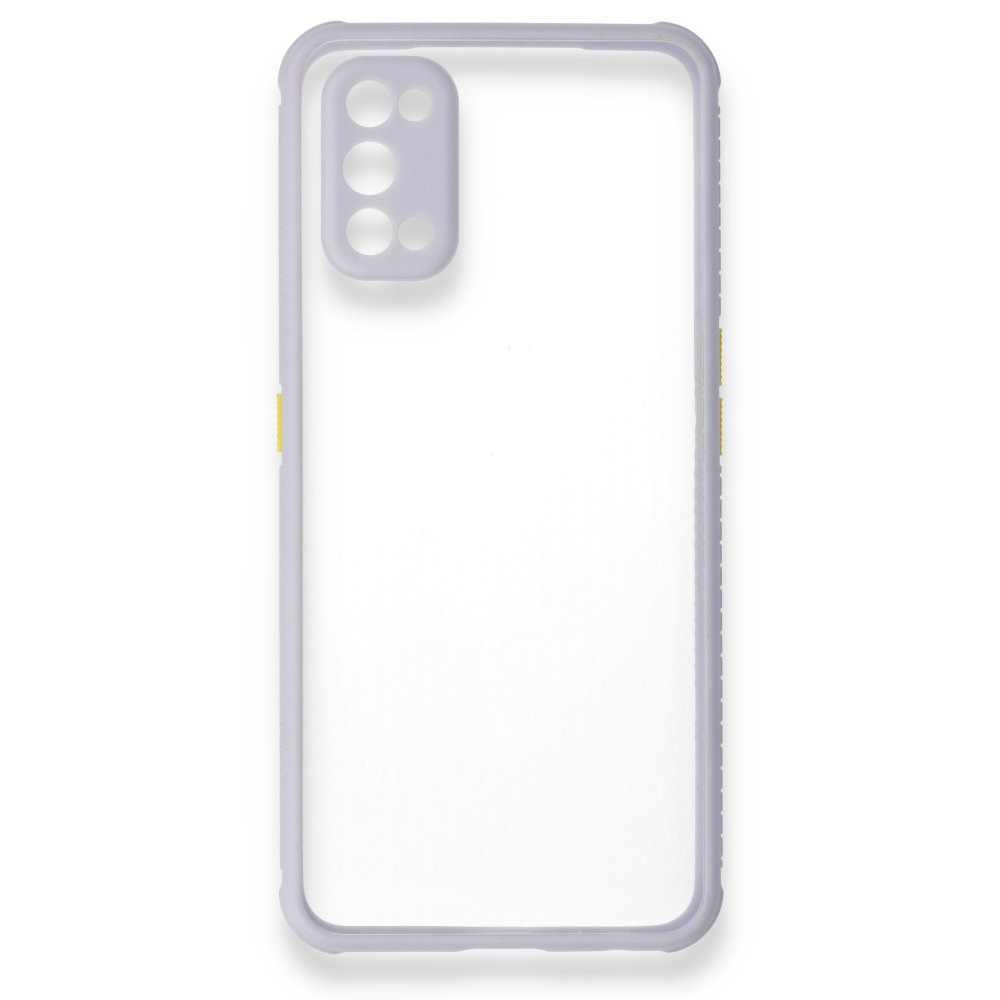 Realme 7 Pro Kılıf Miami Şeffaf Silikon - Lila  Realme 7 Pro Kılıf Miami Şeffaf Silikon - Lila