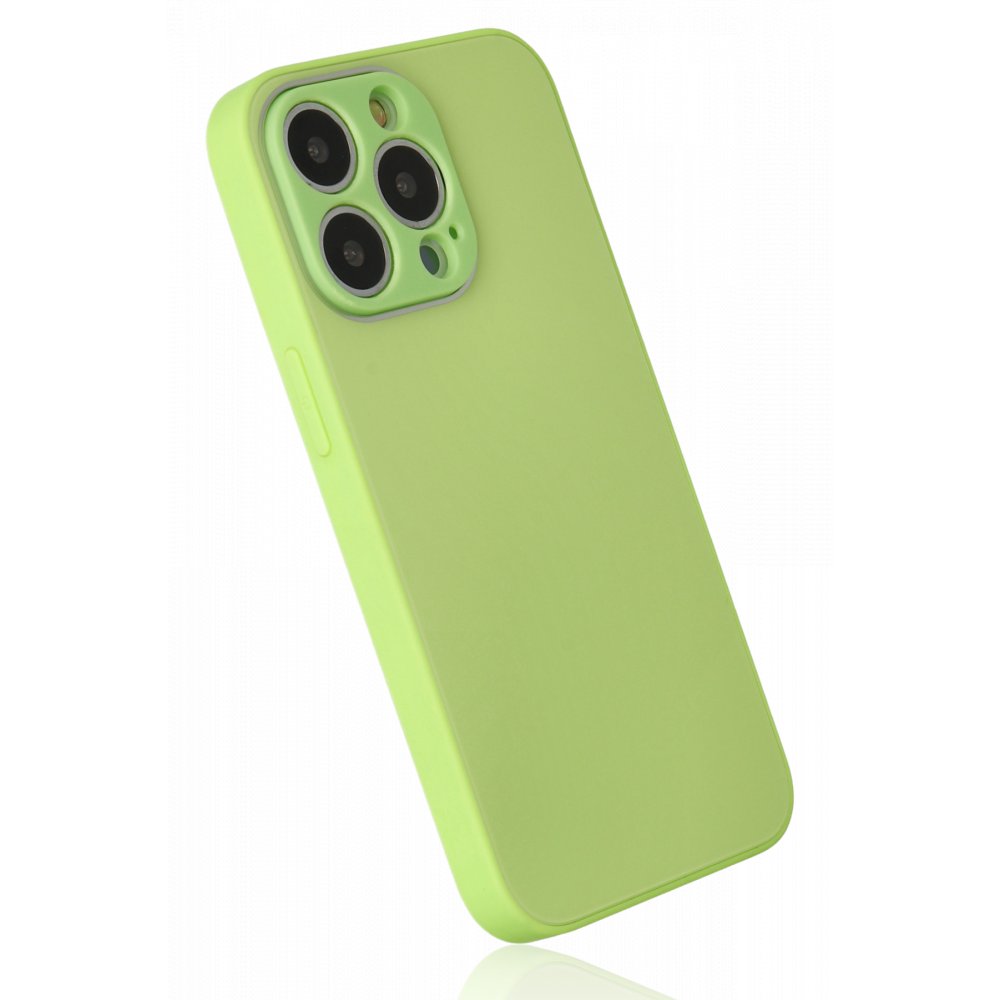 iPhone 13 Pro Kılıf Glass Kapak - Açık Yeşil iPhone 13 Pro Kılıf Glass Kapak - Açık Yeşil