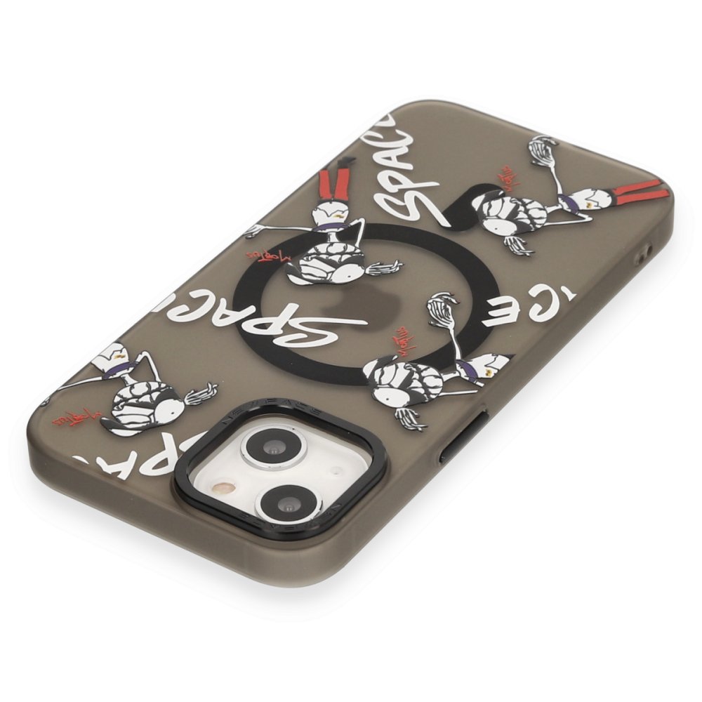  iPhone 14 Kılıf Apollo Magneticsafe Desenli Kapak - Apollo Siyah - 3
