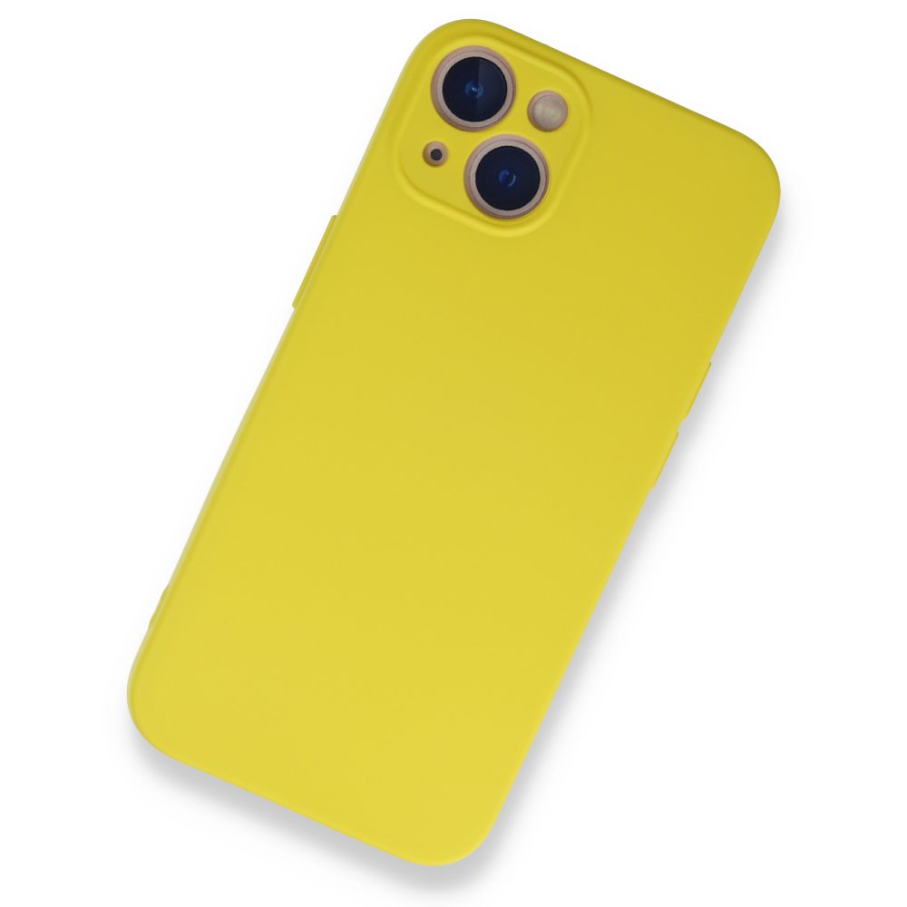  iPhone 13 Kılıf Nano içi Kadife Silikon - Sarı