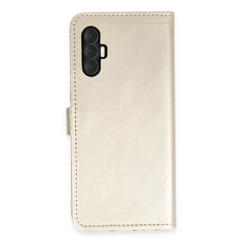 Tecno Spark 8 Pro Kılıf Trend S Plus Kapaklı Kılıf - Gold Tecno Spark 8 Pro Kılıf Trend S Plus Kapaklı Kılıf - Gold