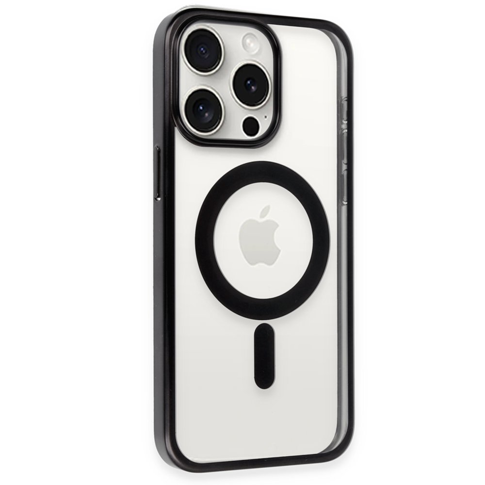  iPhone 15 Pro Kılıf Erozi Magsafe Kapak - Siyah