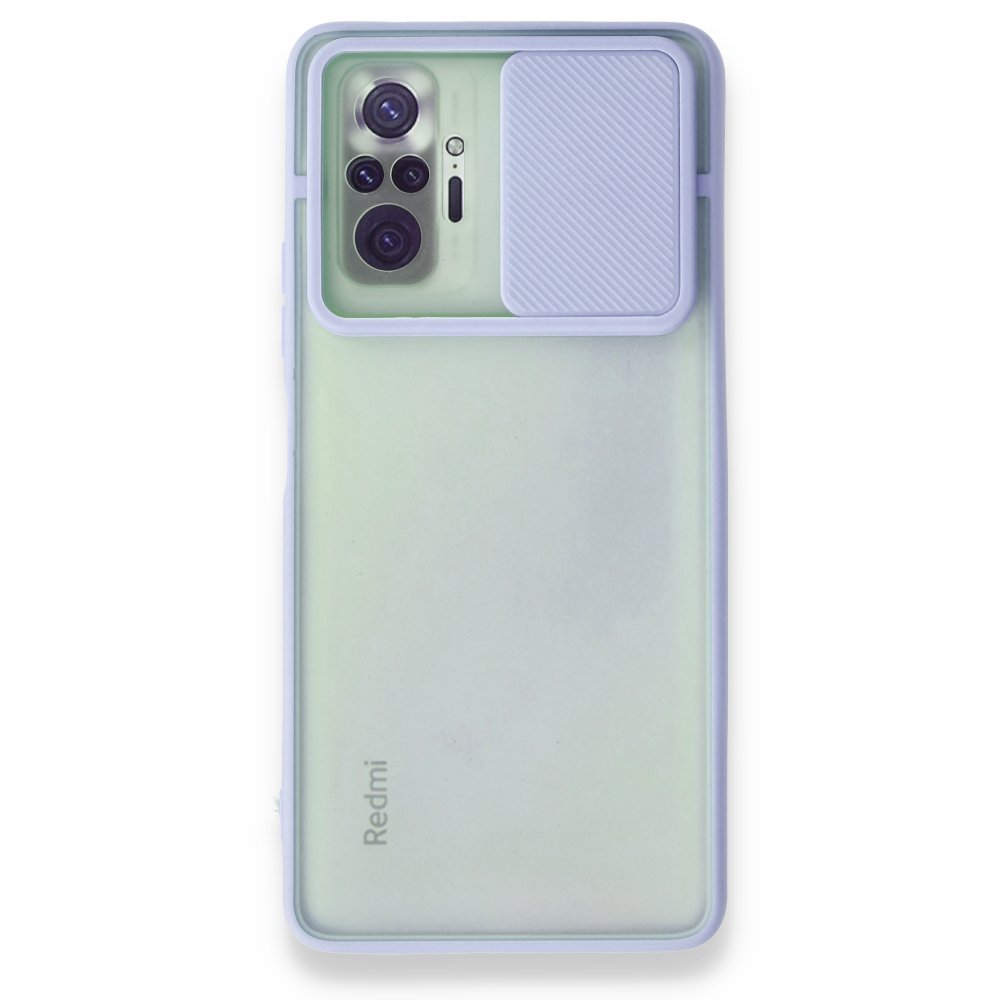 Redmi Note 10 Pro Kılıf Palm Buzlu Kamera Sürgülü Silikon - Lila