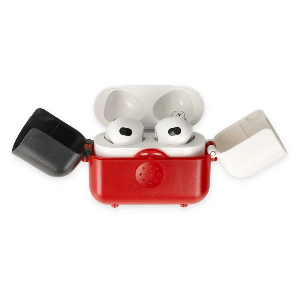 Airpods 3 (3.nesil) Basmalı Kılıf - Kırmızı-Siyah-Beyaz Airpods 3 (3.nesil) Basmalı Kılıf - Kırmızı-Siyah-Beyaz