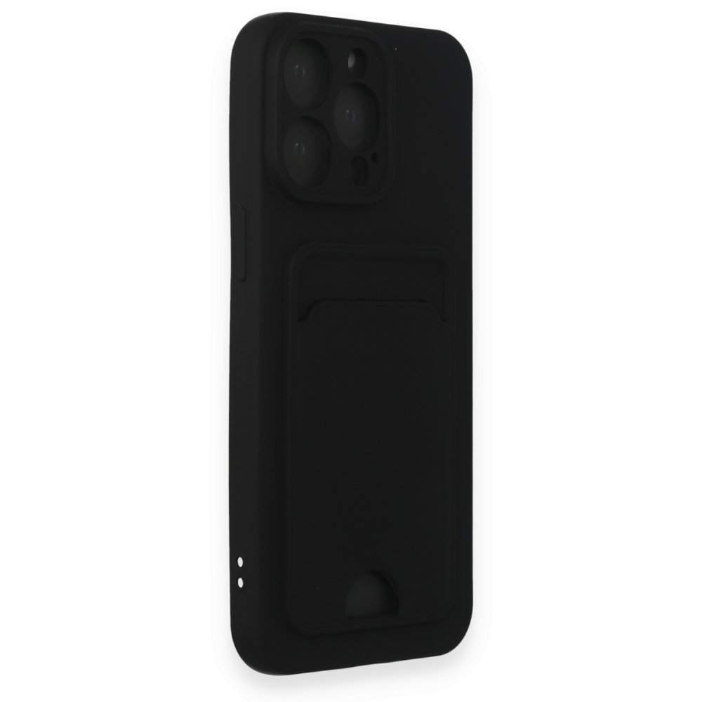  iPhone 14 Pro Max Kılıf Kelvin Kartvizitli Silikon - Siyah