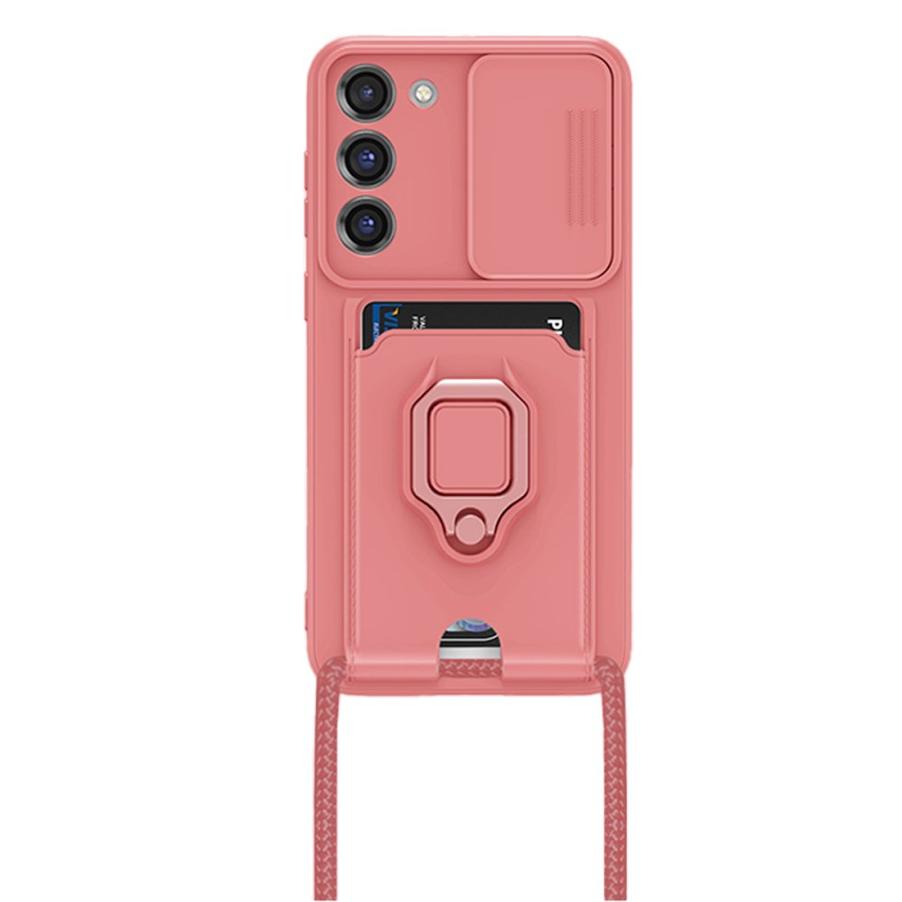 Samsung Galaxy M34 5G Kılıf Zuma Kartvizitli Yüzüklü Silikon - Pembe