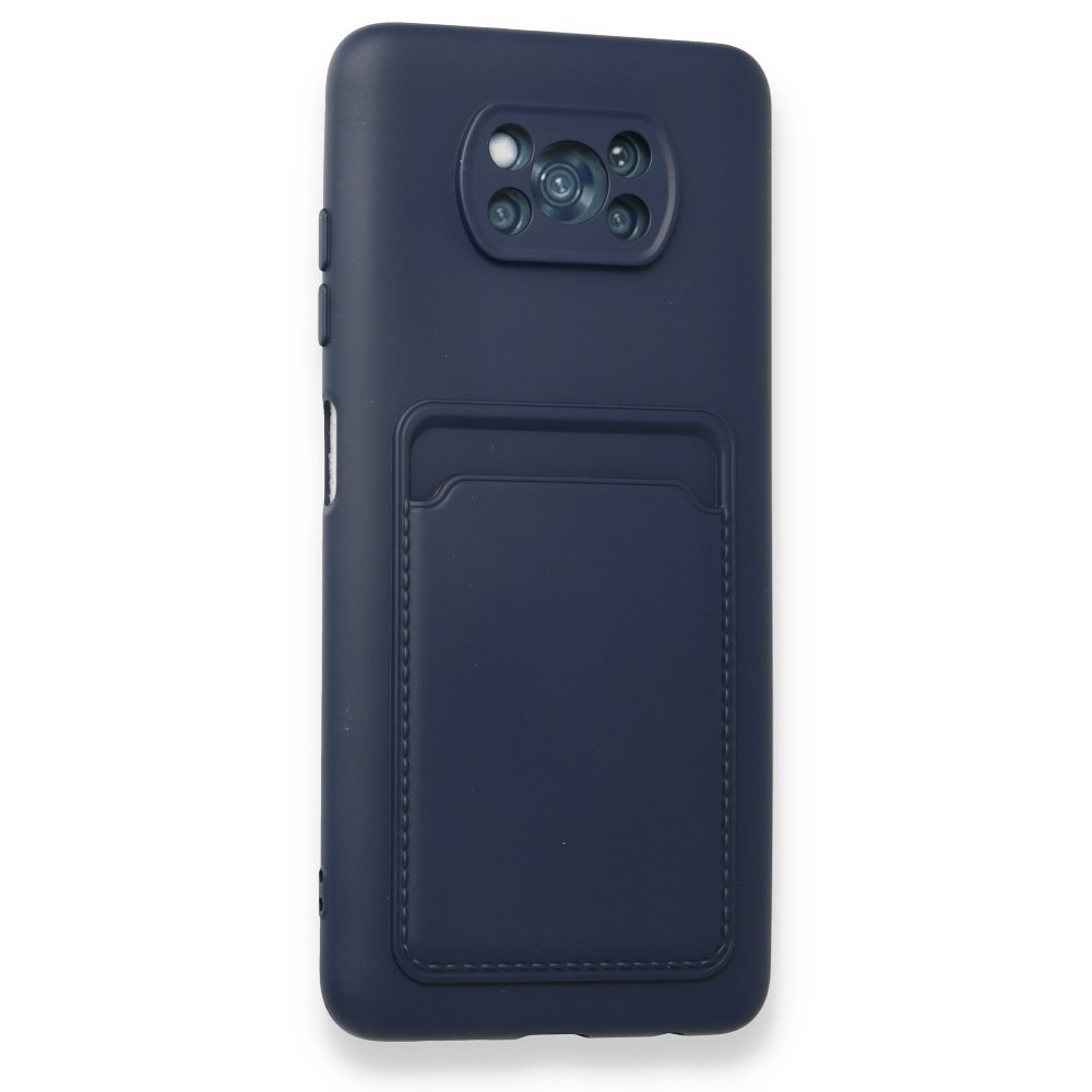  Xiaomi Pocophone X3 Pro Kılıf Kelvin Kartvizitli Silikon - Lacivert
