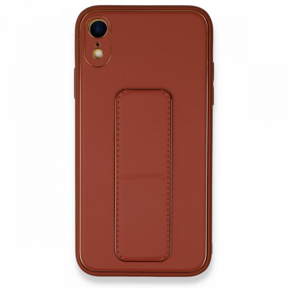  iPhone XR Kılıf Coco Deri Standlı Kapak - Fuşya