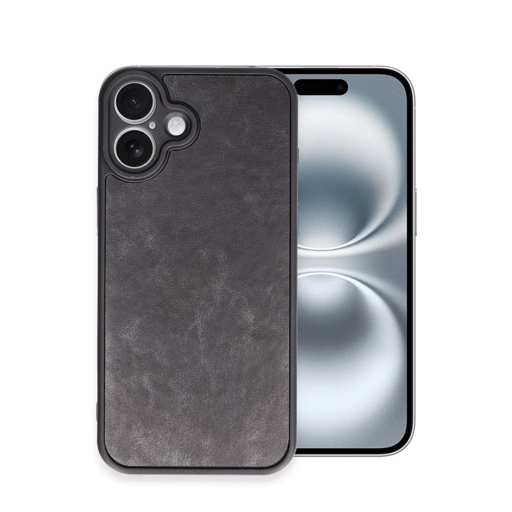  iPhone 16 Kılıf Aras Deri Kapak - Siyah