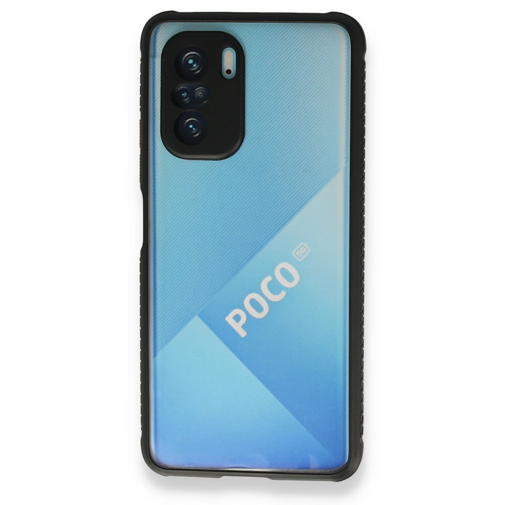 Redmi K40 Kılıf Miami Şeffaf Silikon - Siyah