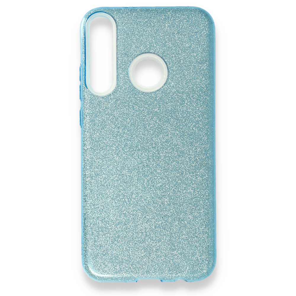  Huawei P40 Lite E Kılıf Simli Katmanlı Silikon - Turkuaz