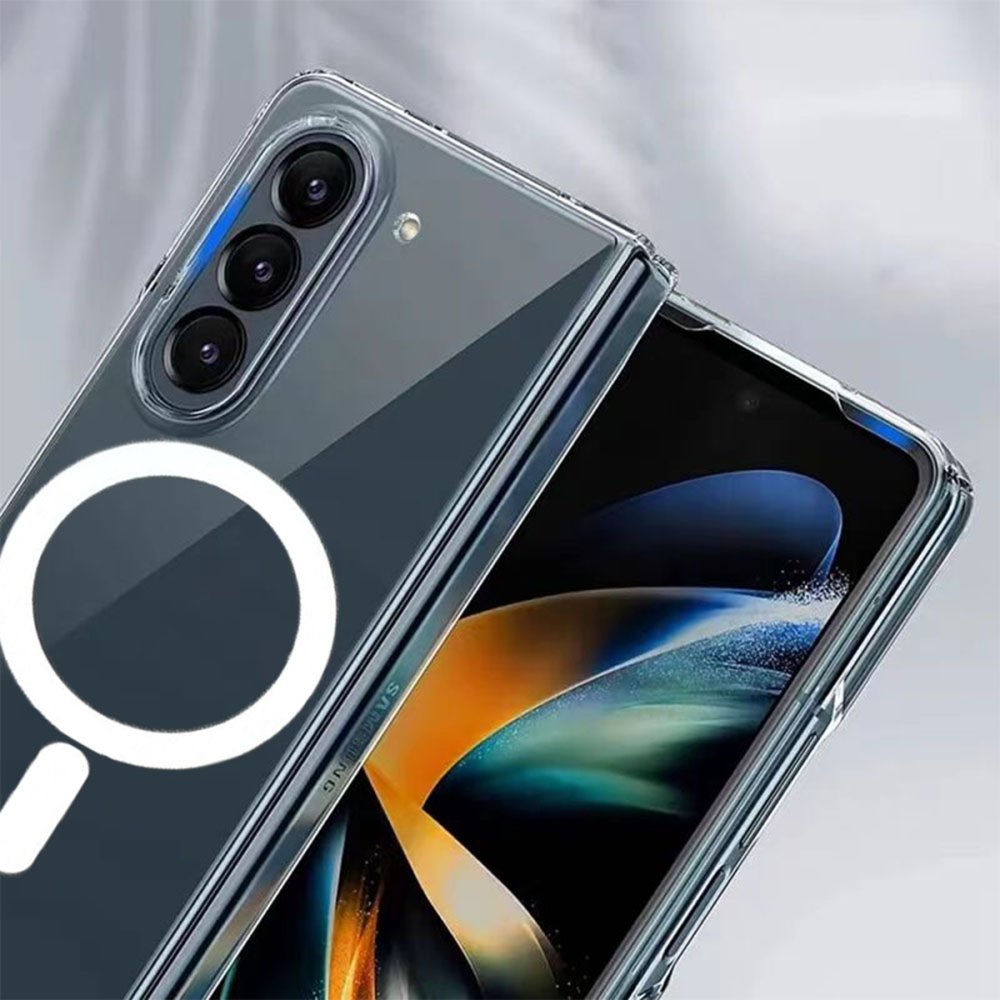  Samsung Galaxy Z Fold 5 Kılıf Magneticsafe Şeffaf Silikon - Şeffaf