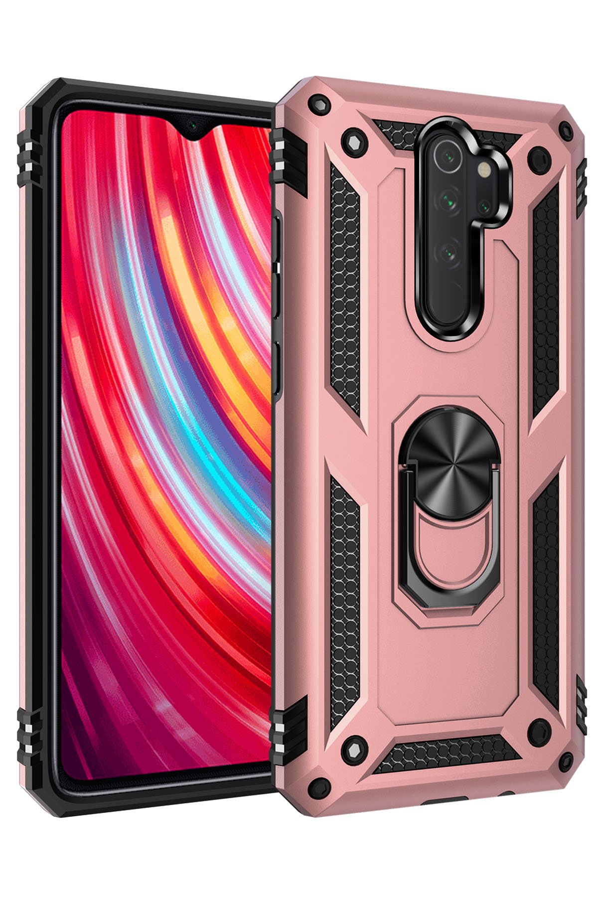 Redmi Note 8 Pro Kılıf Sofya Yüzüklü Silikon Kapak - Rose Redmi Note 8 Pro Kılıf Sofya Yüzüklü Silikon Kapak - Rose
