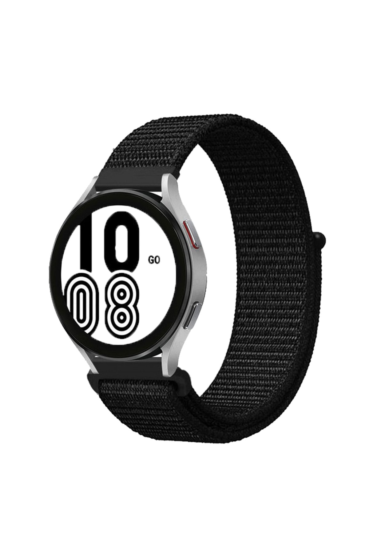  Samsung Galaxy Watch 4 Hasırlı Cırtcırtlı Kordon - Siyah