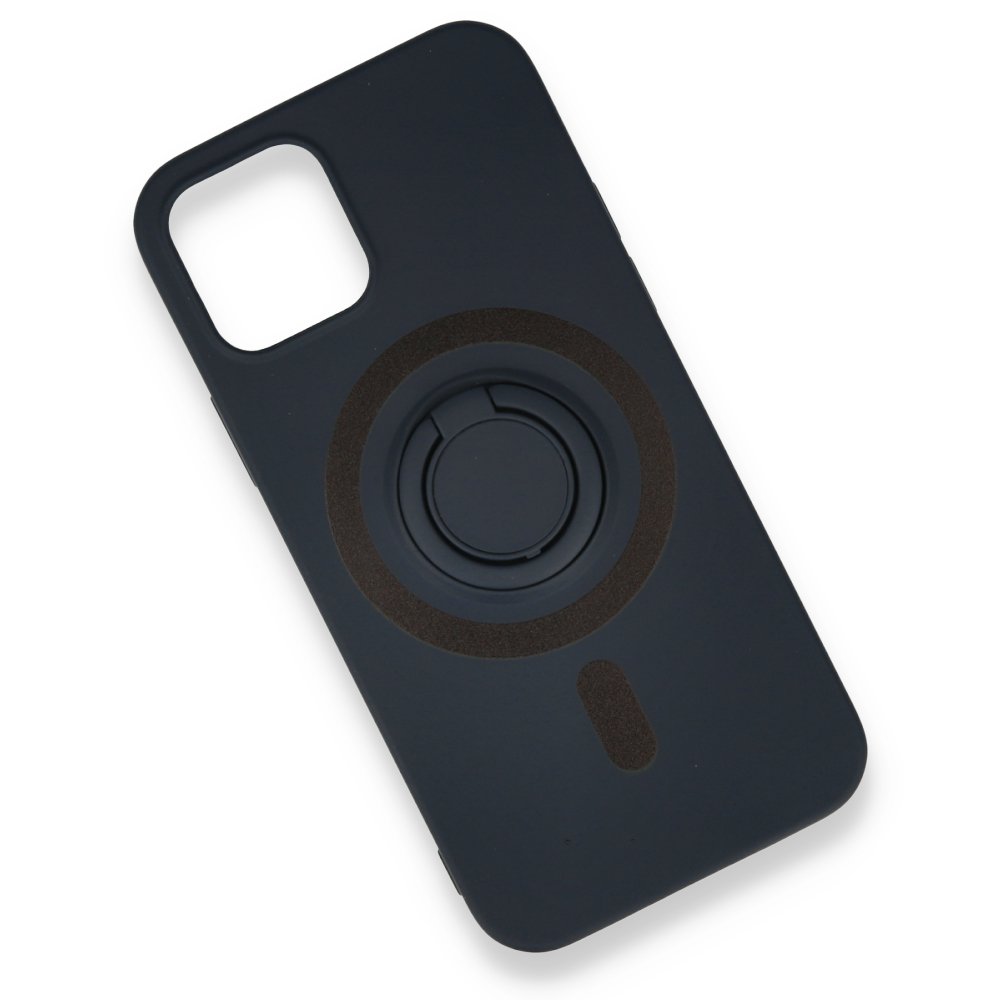  iPhone 12 Mini Kılıf Viktor Yüzüklü Silikon - Lacivert
